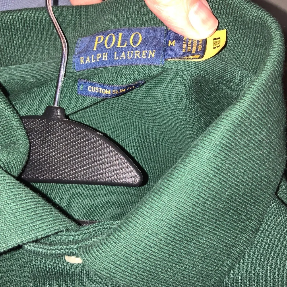 Polo by Ralph Lauren Men's Long-Sleeve Green Polo with Red Pony
